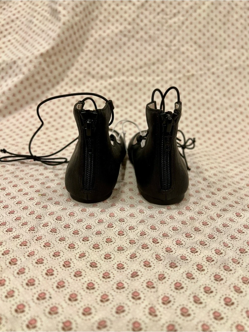 The Children's Place Black Lace-Up Ballet Flats